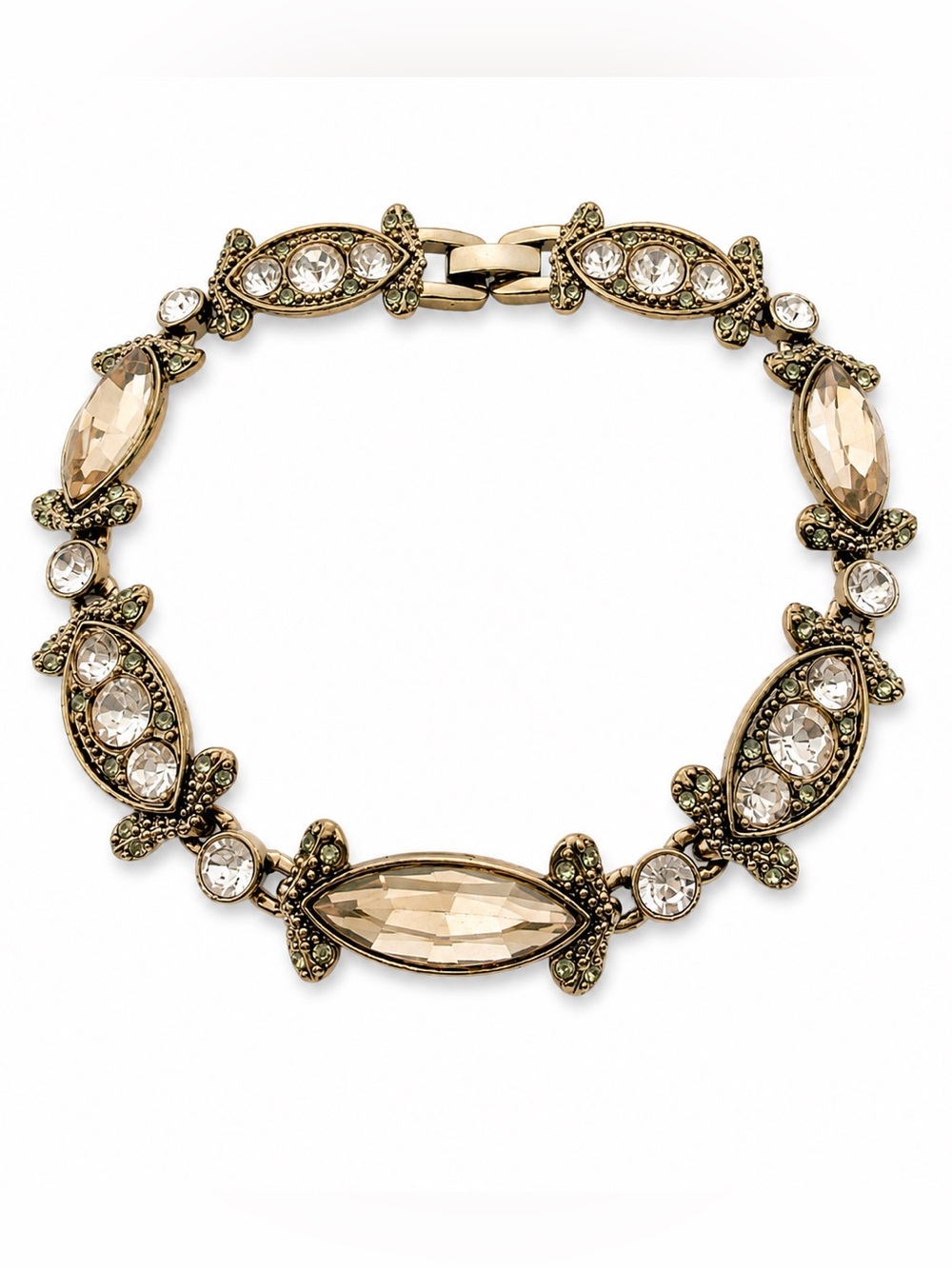 Givenchy Champagne Crystal Statement Bracelet Gold Tone